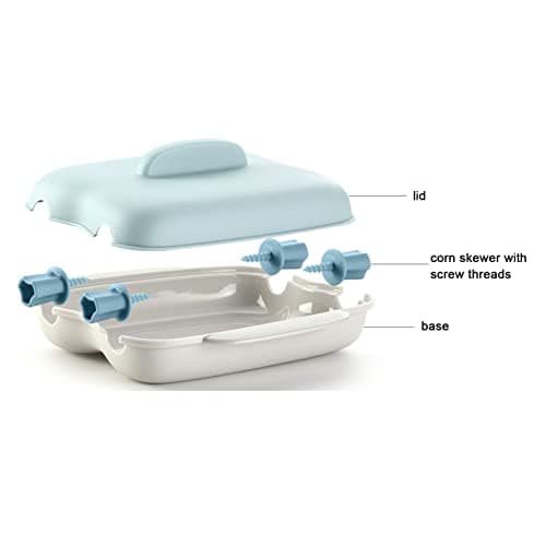 Zerodis Microwave Corn Steamer with Airtight Lid & Portable Blue