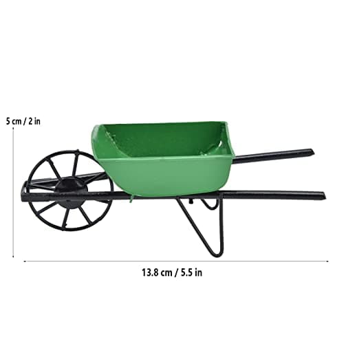 Zerodis Garden Cart, Mini 1:12 Dollhouse Miniature Wheelbarrow for Boys and Girls