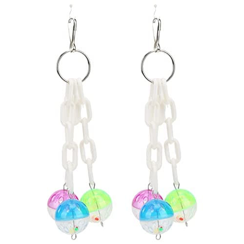 Zerodis Bright Color Bird Toy Balls for Parrots, Cockatiels, Budgies - 2 Pack