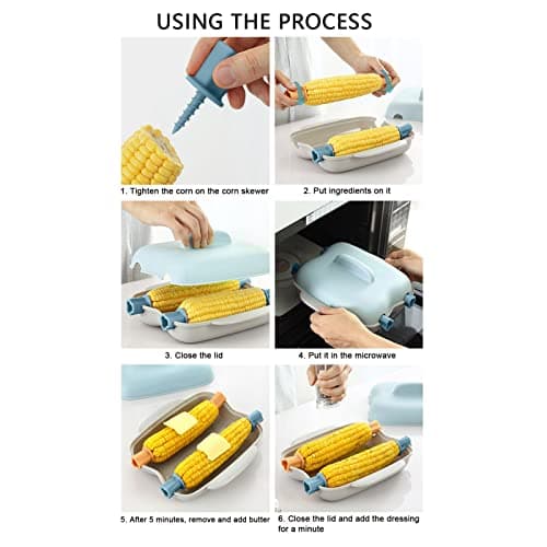 Zerodis Microwave Corn Steamer with Airtight Lid & Portable Blue