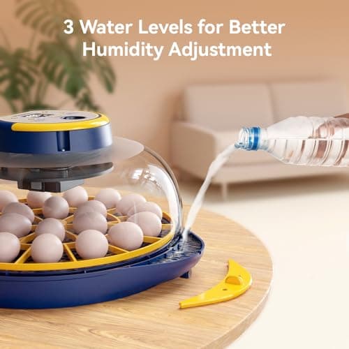 21-Egg Incubator with Temperature & Humidity Control, Automatic Turning, Blue