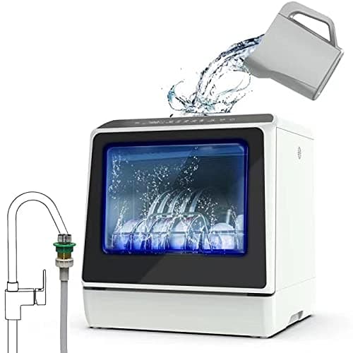 Portable Countertop Dishwasher with 5 Programs and Air Dry