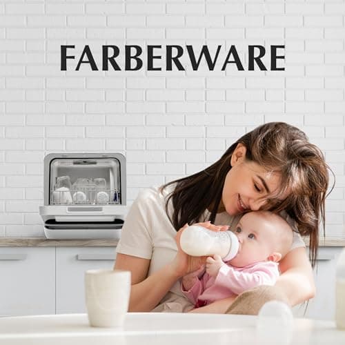 Farberware Portable Countertop Dishwasher - 5-Program, 5-Liter Tank for Home, RV, and More