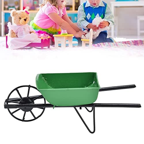 Zerodis Garden Cart, Mini 1:12 Dollhouse Miniature Wheelbarrow for Boys and Girls