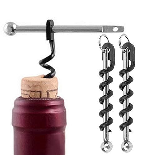 Portable Stainless Steel Keychain Corkscrew for Backpack Camping