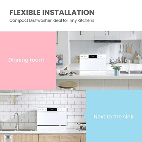 COMFEE Portable Mini Dishwasher, Energy Star, 6 Place Settings, White