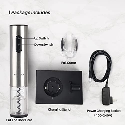 Electric Wine Opener for Wine Lovers: Rechargeable Stainless Steel Corkscrew