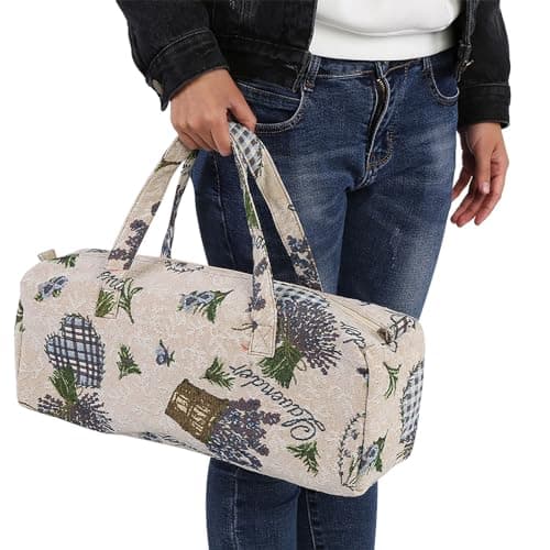 Zerodis Handmade Bag for Knitting Needles, Sewing Supplies and Crafts (Flower)