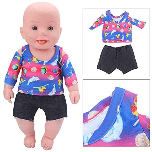 Zerodis T-Shirt Newborn Baby Doll Clothes Sets