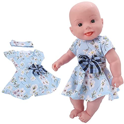 Zerodis Reborn Baby Doll Elegant Dress with Accessories for 18inch Doll Girls