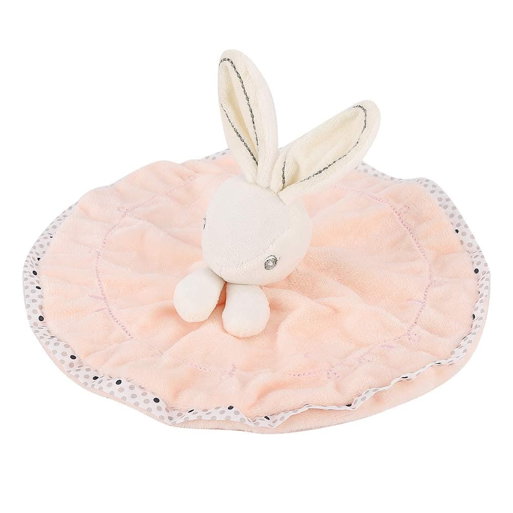 Soft Velvet Bunny Doll Comfort Blanket for Baby Sleep and Soothing ()