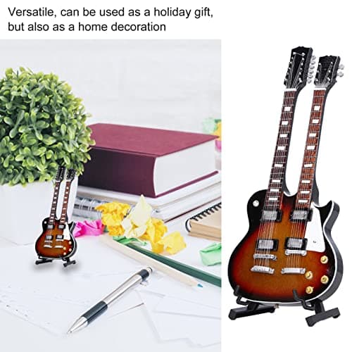 Zerodis Miniature Guitar 18cm Mini Replica Model for Dollhouse Accessories