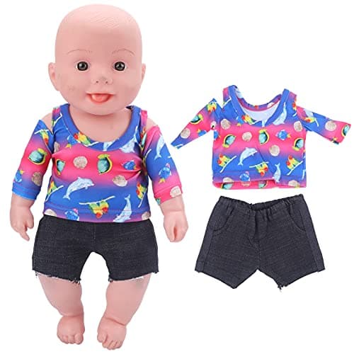 Zerodis T-Shirt Newborn Baby Doll Clothes Sets