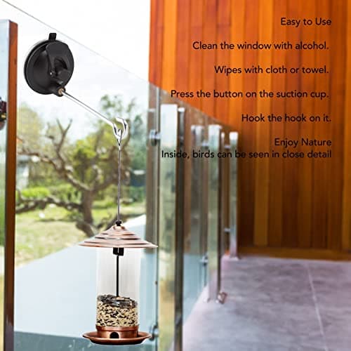 Bird Feeder Wall Hanger with Suction Cup Hanging Hooks