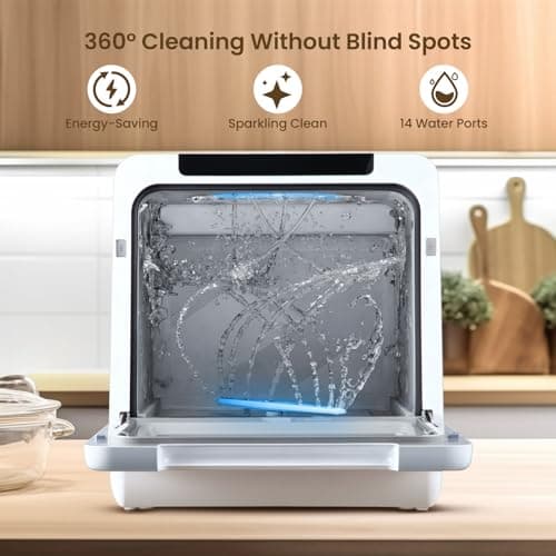 HAVA Portable Dishwasher 8 Wash Programs Child Lock Delayed Start 5L Tank