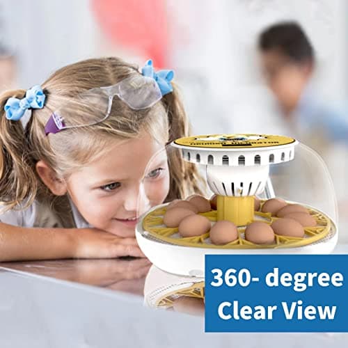 12-24 Egg Automatic Turning Incubator with Water Top-up, Fahrenheit Display, 360° View Poultry Hatcher