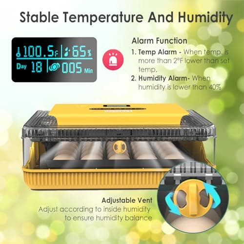 Egg Incubator for Hatching Quail, Chicken, Duck, Goose Eggs