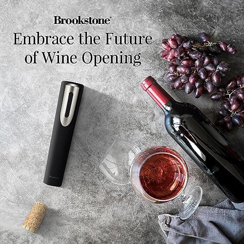 Electric Wine Opener with Foil Cutter, Battery Operated Corkscrew Opener for Men
