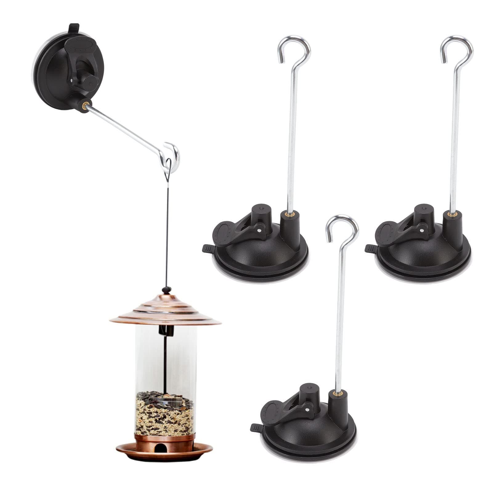 Bird Feeder Wall Hanger with Suction Cup Hanging Hooks