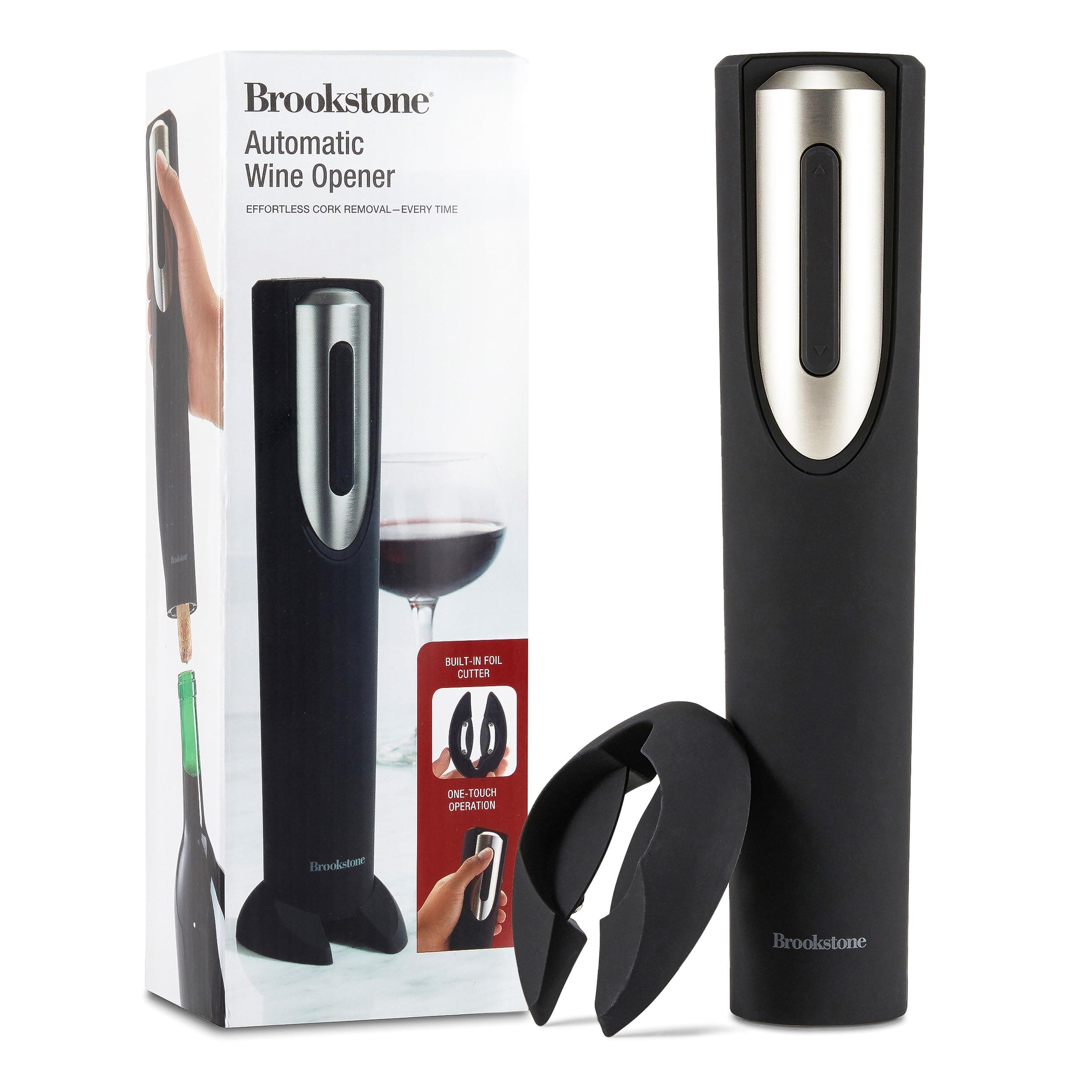 Electric Wine Opener with Foil Cutter, Battery Operated Corkscrew Opener for Men